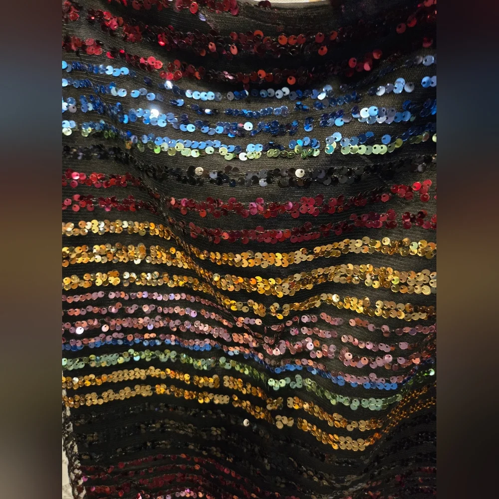 NWOT Women's Sequin One Shoulder Top Size Large - Picture 5 of 7
